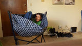New in box! Ozark Trail Padded Folding Hammock Chair! features a padded foam seat, extra-tough nylon fabric and a dual locking steel frame for enhanced support so you can relax without worry. 3OO Lb weight Capacity
