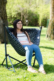 New in box! Ozark Trail Padded Folding Hammock Chair! features a padded foam seat, extra-tough nylon fabric and a dual locking steel frame for enhanced support so you can relax without worry. 3OO Lb weight Capacity