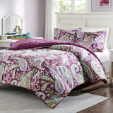 New Wayfair Harlington Reversible Comforter Set by Charlton Home in Purple Paisley, solid plush purple on reverse, KING/CAL KING!