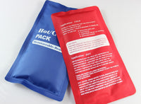 Hot/cold Gel packs, includes 1 red, 1 blue! Heat in the microwave for hot use & put in freezer for cold use!