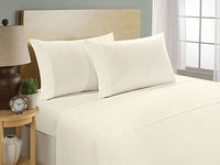 Brand new 200 Thread Count Cotton Poly Deep Pocket Sheet Set, Ivory, Queen! Fits Mattresses up to 17"