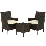 New Fully Assembled jagger 3 piece rattan seating group with Tan cushions! Retails $320+
