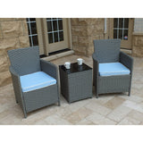 Amazing Lafayette 3 Piece Rattan Conversation Seating Group with Cushions!  Weather Resistant powder coated inner frame for durability!