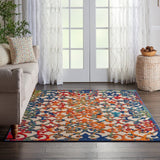 Amazing Nourison Aloha ALH21 Multicolour Easy-Care Indoor-Outdoor Rug, 5Ft 3 Inch X 7 Ft 5 Inch! Retails $175+