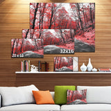 Landscapes Floral 'Patch in Red Forest' Photographic Print on Wrapped Canvas 12"H X 20"L Retails $49+ on Sale!