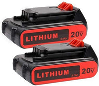 New 2PACK LBXR20 Battery 3.0Ah Replace for Black+Decker 20V Battery 20V Max Lithium LB20 LBX20 LST220 LBXR2020-OPE LBXR20B-2 LB2X4020 Cordless Tool Battery, Retails $110+