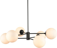 Caserti Mid Century Modern 6 Light Chandelier | Black Pendant Lighting LL-CH319-5BLK! Retails $509+