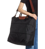 New Nordstrom Le Pliage 21-Inch Expandable Travel Bag by LONGCHAMP, Black! Folds into small compact when not in use! Retails $330+