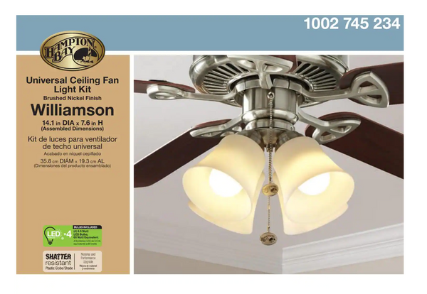 New Hampton Bay Williamson LED Universal Ceiling Fan Light Kit