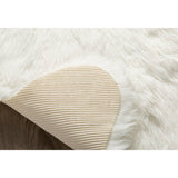 Large Ahamed Faux Polar Bear Pelt White Area Rug by Mack & Milo 6 Ft 7 Inch X 4 Ft 7 Inch! Retails $396 W/Tax!