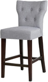 Gellert 26" Counter Stool- Hardwood, Linen Stool - Light Grey, Modern Classic Style Bar Height Stool - 1 Piece Button Tufted! Only have 1 in Stock!Retails $250+