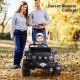 New Fully Assembled METAKOO 12V 10Ah Ride On Kids Electric Truck with Remote Control, Double Open Doors, Safety Belt & Spring Suspension, LED Lights, USB/ Bluetooth Player and Horn Button! 2WD/4WD!!  BLACK! Retails $459+