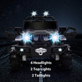 New Fully Assembled METAKOO 12V 10Ah Ride On Kids Electric Truck with Remote Control, Double Open Doors, Safety Belt & Spring Suspension, LED Lights, USB/ Bluetooth Player and Horn Button! 2WD/4WD!!  BLACK! Retails $459+