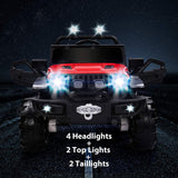 New Fully Assembled METAKOO 12V 10Ah Ride On Kids Electric Truck with Remote Control, Double Open Doors, Safety Belt & Spring Suspension, LED Lights, USB/ Bluetooth Player and Horn Button! 2WD/4WD!! RED!  Retails $459+