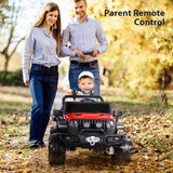 New Fully Assembled METAKOO 12V 10Ah Ride On Kids Electric Truck with Remote Control, Double Open Doors, Safety Belt & Spring Suspension, LED Lights, USB/ Bluetooth Player and Horn Button! 2WD/4WD!! RED!  Retails $459+