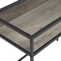 Brand new in box! 35" Urban Industrial Metal & Wood Compact Desk w/ Glass & a Shelf in Grey Wash - Walker Edison! Retails $296 W/Tax!