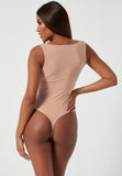 New with tags! Misguided SEAM FREE SCOOP NECK SLEEVELESS BODYSUIT in Peach, Sz 0/xs