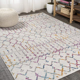 New JONATHAN Y Moroccan Hype Boho Vintage Diamond Ivory/Multi 3 ft. x 5 ft. Area Rug