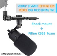 Fifine K669 Shock Mount with Foam Windscreen Reduces Vibration With Pop Filter, Compatible for Fifine K669 Microphone by YOUSHARES