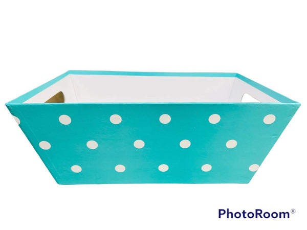 Rectangular Tray Paperboard Blue with white dots N5300B Wholesale Pricing