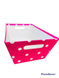Rectangular Tray Paperboard Pink with white dots N5300P Wholesale Pricing
