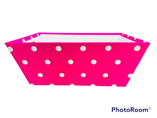 Rectangular Tray Paperboard Pink with white dots N5300P Wholesale Pricing