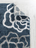 New Beautiful Newport Floral Area Rug in Dark Blue! 3 Ft 7 X 5 Ft! Soil, Stain & Fade Resistant!