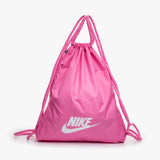 New Nike Heritage 2.0 Drawstring Backpack, Pink! Large main compartment, drawstring closure, side zipper pocket provides storage for small items!
