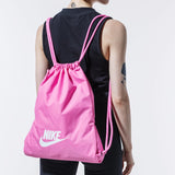 New Nike Heritage 2.0 Drawstring Backpack, Pink! Large main compartment, drawstring closure, side zipper pocket provides storage for small items!