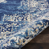 New Nourison Grafix Distress Persian Rug Runner, Navy, 2Ft X 4Ft! Made in Turkey!