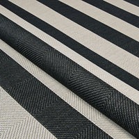 Ohlone Striped Flatweave Onyx/Ivory Indoor / Outdoor Area Rug 5Ft 3 Inch X 7 Ft 6 Inch! Retails $170+