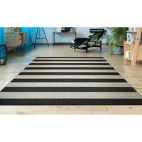 Ohlone Striped Flatweave Onyx/Ivory Indoor / Outdoor Area Rug 5Ft 3 Inch X 7 Ft 6 Inch! Retails $170+