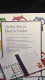 Owl Print sticky notes memo folder! Includes 7 decorated sticky note pads, 1 list pad & 1 gel pen!