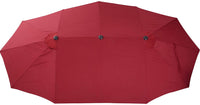 New in box! Amazing Outsunny 15ft Outdoor Twin Patio Umbrella Garden Double-Sided Market Parasol Sun Shelter with Crank (Wine Red), Stand Not Included