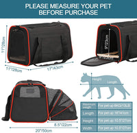 NEW Petsfit Expandable Portable Soft Sided Pet Carrier,Airline Approved, Washable with Removable Soft Plush mat and Pockets,Locking Safety Zippers! Sz L!