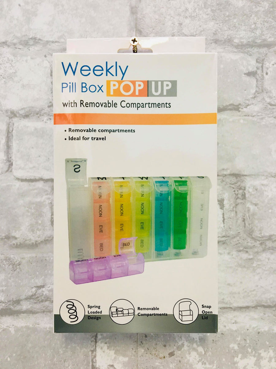 Brand new Weekly pill box pop up with removable compartments! Ideal fo