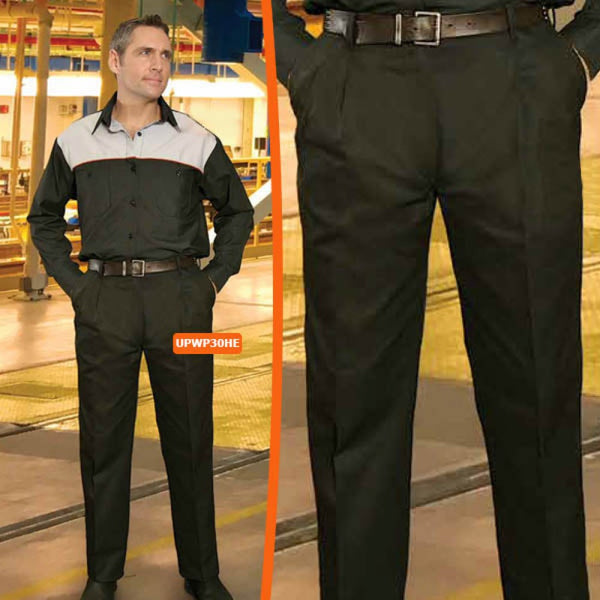 Alberta Garment Men's Pleated Work Dress Pants, Sz 38 Black