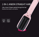Brand new in package! 2 In 1 LCD PTC Heating + Ionic Electric Fast Hair Straightener Brush Hair Straightener Comb Straightening Brush!