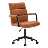 New fully assembled Peugeot Task Chair by Latitude Run in Brown luxurious PU leather upholstery! Retails $330 w/tax!