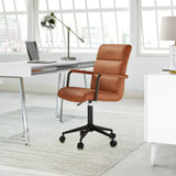 New fully assembled Peugeot Task Chair by Latitude Run in Brown luxurious PU leather upholstery! Retails $330 w/tax!