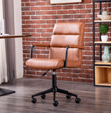 New fully assembled Peugeot Task Chair by Latitude Run in Brown luxurious PU leather upholstery! Retails $330 w/tax!