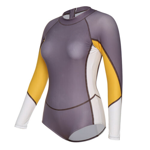New Women Cross1946 One Piece Long Sleeve Rash Guard Monokini Swimsuit Surfing Bathing Suit, Sz S!