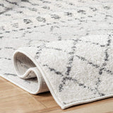 Brand new Moroccan-inspired Lucienne Geometric Grey Area Rug, 2' 8" x 8', Grey/Off-White! Made in Turkey! Retails $185 w/tax!