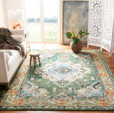 New Safavieh Monaco Collection MNC243F Vintage Oriental Forest Green and Light Blue Distressed Area Rug (5'1" x 7'7") Retails $287 W/Tax!
