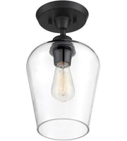 Savoy House 6-4037-1-BK Octave - One Light Semi-Flush Mount, Matte Black Finish with Clear Glass! Retails $122+