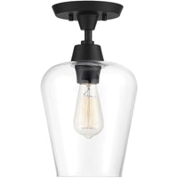 Savoy House 6-4037-1-BK Octave - One Light Semi-Flush Mount, Matte Black Finish with Clear Glass! Retails $122+