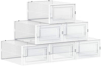 New Set of 6 Transparent Shoe Storage Organizers, Stackable and Foldable by Songmics! Also great for organizing other items, not just for shoes!! Retails $125+