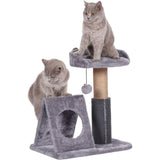 New Small Cat Tree with Sisal-Covered Scratching Posts Cozy Condo Dangling Balls for Kitten, Small Cats Spacious Perches Activity Centers