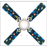 42" Spitzer (Space) 4 - Blade Flush Mount Ceiling Fan with Pull Chain and Light Kit Included by Zoomie Kids!