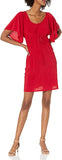 New Star Vixen Women's Flutter-Sleeve Dress in Red, Sz L!